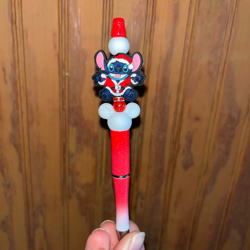 Disney Stitch Santa Christmas Beaded Ballpoint Focal Pen